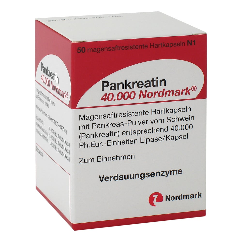 Pankreatin 40000 Nordmark Magensaftresistente Hartkapseln 50 Stück