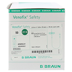 VENOFIX Safety Venenpunkt.21 G 0,8x19mm 30cm EU 50 Stck - Rechte Seite