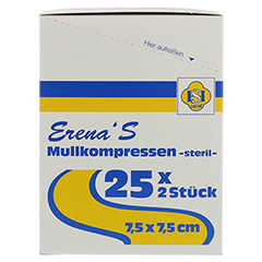 ERENA STERIL Mullkompr.7,5x7,5 cm 8fach 25x2 Stück - Rechte Seite