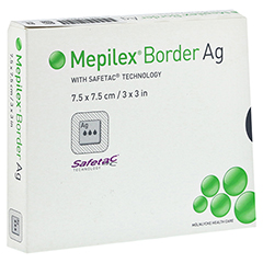 MEPILEX Border Ag Schaumverb.7,5x7,5 cm steril 5 Stck