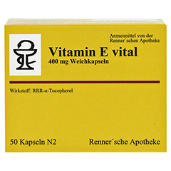 VITAMIN E VITAL 400 mg Rennersche Apotheke Weichk. 50 Stck N2 - Vorderseite