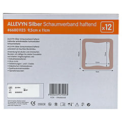 ALLEVYN Silber Schaumverb.9,5x11 cm haftend 12 Stück - Rückseite