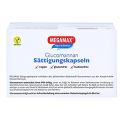 MEGAMAX Sttigungskapseln Glucomannan 120 Stck - Unterseite