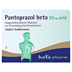 Pantoprazol beta 20mg acid 7 Stück - Vorderseite