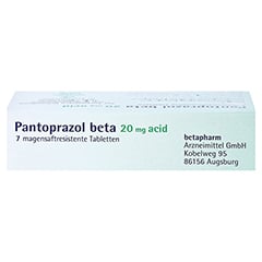 Pantoprazol beta 20mg acid 7 Stück - Oberseite