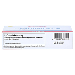MEGAMAX L-Carnitin 500 mg Kapseln 60 Stück - Unterseite