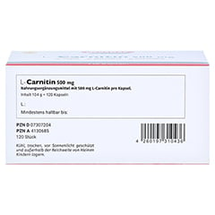 L-Carnitin 500 mg Megamax Kapseln 120 Stück - Unterseite