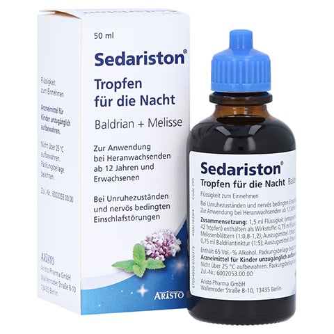 Sedariston Tropfen für die Nacht Baldrian + Melisse 50 Milliliter