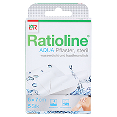 Ratioline aqua Duschpflaster Plus 5x7 cm steril 5 Stück - Vorderseite