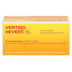 VERTIGO HEVERT SL Tabletten 100 Stück N1 - Oberseite