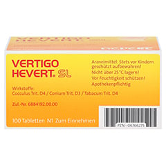 VERTIGO HEVERT SL Tabletten 100 Stück N1 - Unterseite