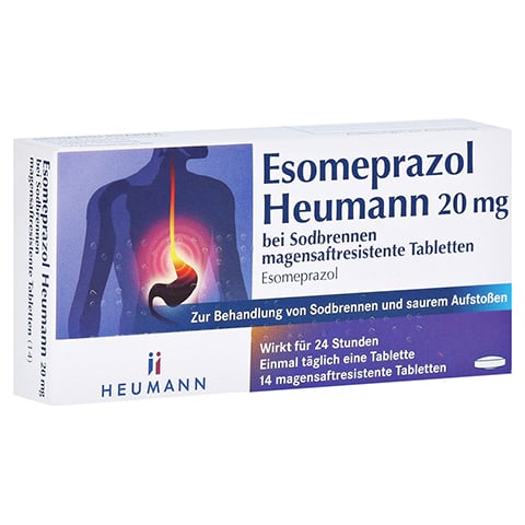 ESOMEPRAZOL Heumann 20 mg bei Sodbrennen msr.Tabl. 14 Stck