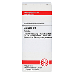 GRATIOLA D 6 Tabletten 80 Stck N1 - Vorderseite