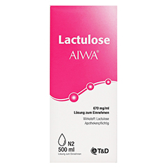 Lactulose AIWA 670mg/ml Lsung zum Einnehmen 500 Milliliter N2 - Vorderseite