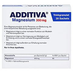 ADDITIVA Magnesium 300 mg N Sachets 20 Stck - Rckseite