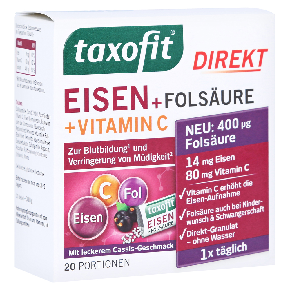 Taxofit Eisen+folsäure Direkt-granulat 20 Stück | medpex