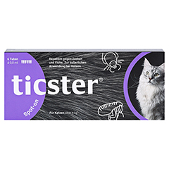 TICSTER Spot-on Lsg.z.Auftropf.f.Katzen 4-8 kg 6x0.8 Milliliter - Vorderseite
