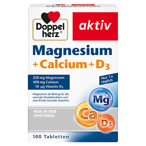 Doppelherz aktiv Magnesium + Calcium + D3 100 Stck