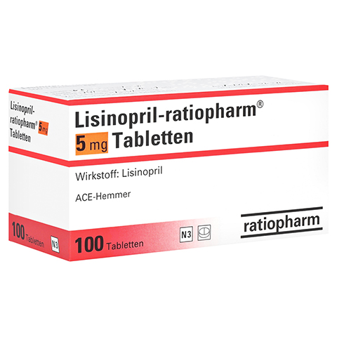 Lisinopril-ratiopharm 5mg 100 Stck N3