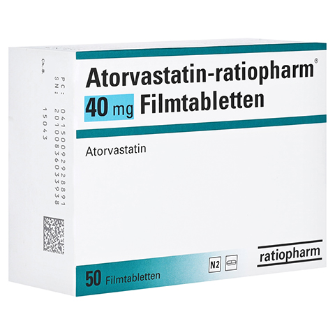 Atorvastatin-ratiopharm 40mg 50 Stck N2