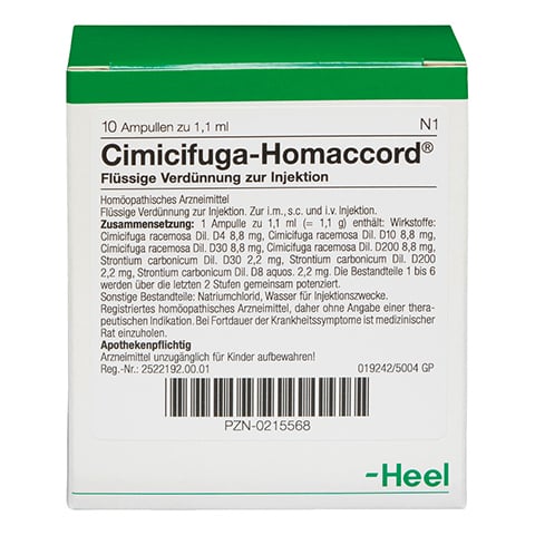 CIMICIFUGA HOMACCORD Ampullen 10 Stck N1