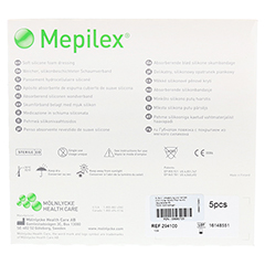 MEPILEX 10x10 cm Schaumverband 5 Stück - Rückseite