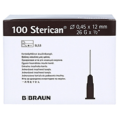 Sterican Einmal-Insulin-Kanüle 26gx1/2 0,45x12 mm 100 Stück - Vorderseite