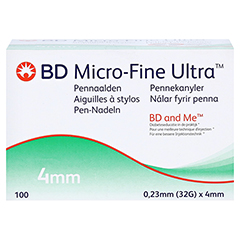 BD MICRO-FINE ULTRA Pen-Nadeln 0,23x4 mm 32 G 100 Stck - Vorderseite