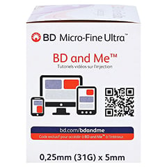 BD MICRO-FINE ULTRA Pen-Nadeln 0,25x5 mm 31 G 100 Stck - Rechte Seite