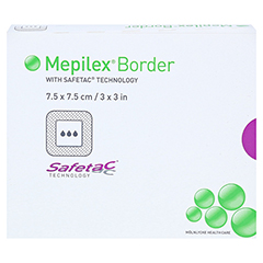 MEPILEX Border Schaumverband 7,5x7,5 cm 5 Stck - Vorderseite