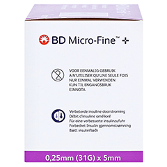 BD MICRO-FINE+ Pen-Nadeln 0,25x5 mm 31 G 100 Stck - Rechte Seite