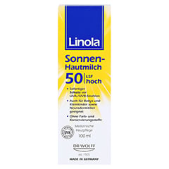 Linola Sonnen-hautmilch LSF 50 100 Milliliter - Vorderseite