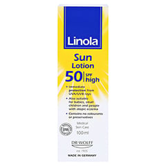Linola Sonnen-hautmilch LSF 50 100 Milliliter - Rckseite