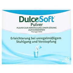DulcoSoft Pulver 20 Beutel: Abführmittel bei Verstopfung mit Macrogol 20x10 Gramm - Vorderseite