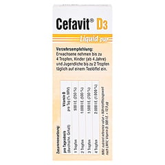 CEFAVIT D3 Liquid pur Tropfen zum Einnehmen 20 Milliliter - Rckseite