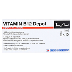 VITAMIN B12 DEPOT PANPHARMA 1000 µg/ml Inj.-Lsg. 10x1 Milliliter N2 - Rückseite