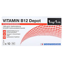 VITAMIN B12 DEPOT PANPHARMA 1000 µg/ml Inj.-Lsg. 10x1 Milliliter N2 - Vorderseite