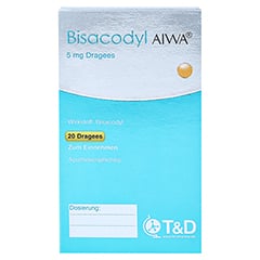 Bisacodyl AIWA 5mg Dragees 20 Stck - Vorderseite
