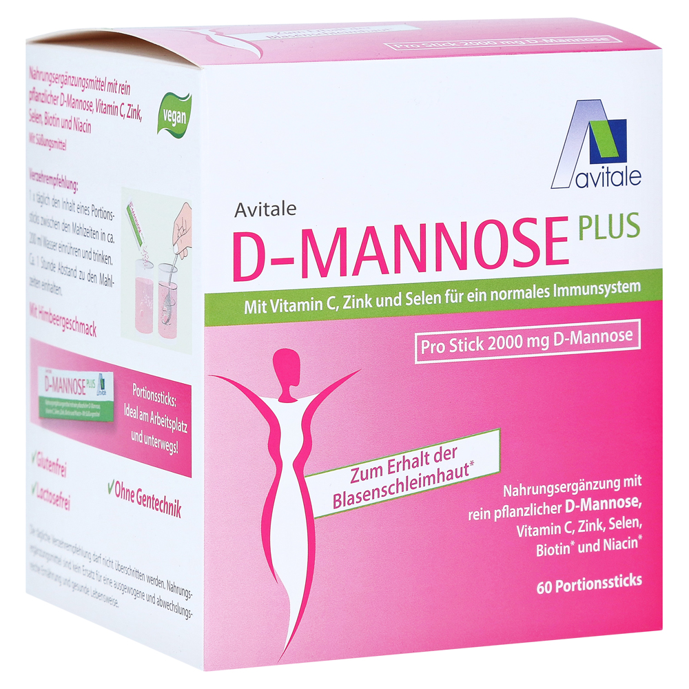 D-MANNOSE PLUS 2000 mg Sticks m.Vit.u.Mineralstof. 60x2.47 Gramm
