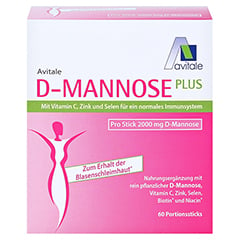 D-MANNOSE PLUS 2000 mg Sticks m.Vit.u.Mineralstof. 60x2.47 Gramm - Vorderseite