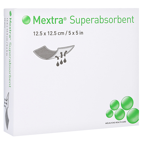 MEXTRA Superabsorbent Verband 12,5x12,5 cm 10 Stück