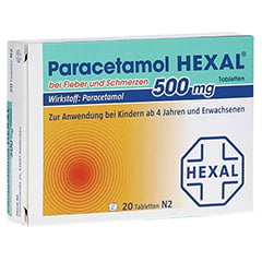 Paracetamol 500mg HEXAL bei Fieber und Schmerzen 20 Stück N2