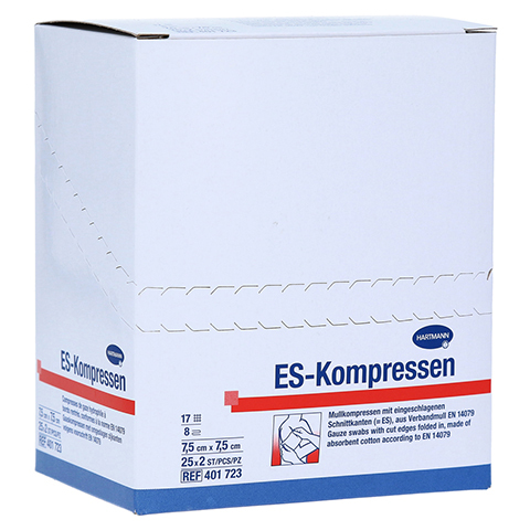 ES-Kompressen 7,5x7,5cm 8-fach steril 25x2 Stck