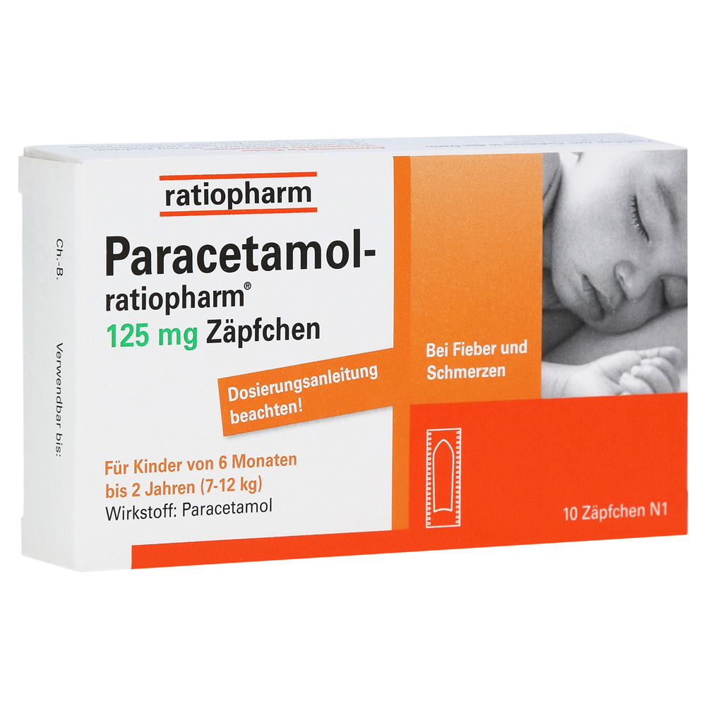 Paracetamol-ratiopharm 125mg Säuglings-Suppositorien 10 Stück