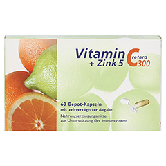Vitamin C 300+zink 5 retard Kapseln 60 Stck - Vorderseite