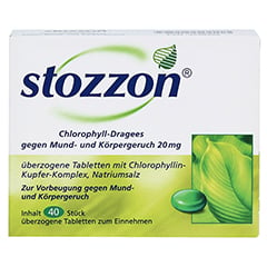 Stozzon Chlorophyll-Dragees gegen Mund- und Körpergeruch 40 Stück - Vorderseite