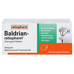 BALDRIAN-RATIOPHARM überzogene Tabletten 60 Stück - Vorderseite