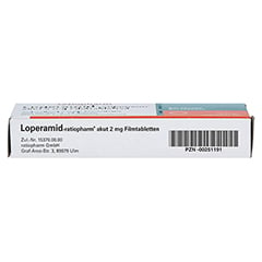 Loperamid-ratiopharm akut 2mg 10 Stück N1 - Unterseite