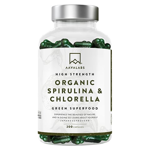 AAVALABS Spirulina & Chlorella Komplex vegan Kaps.