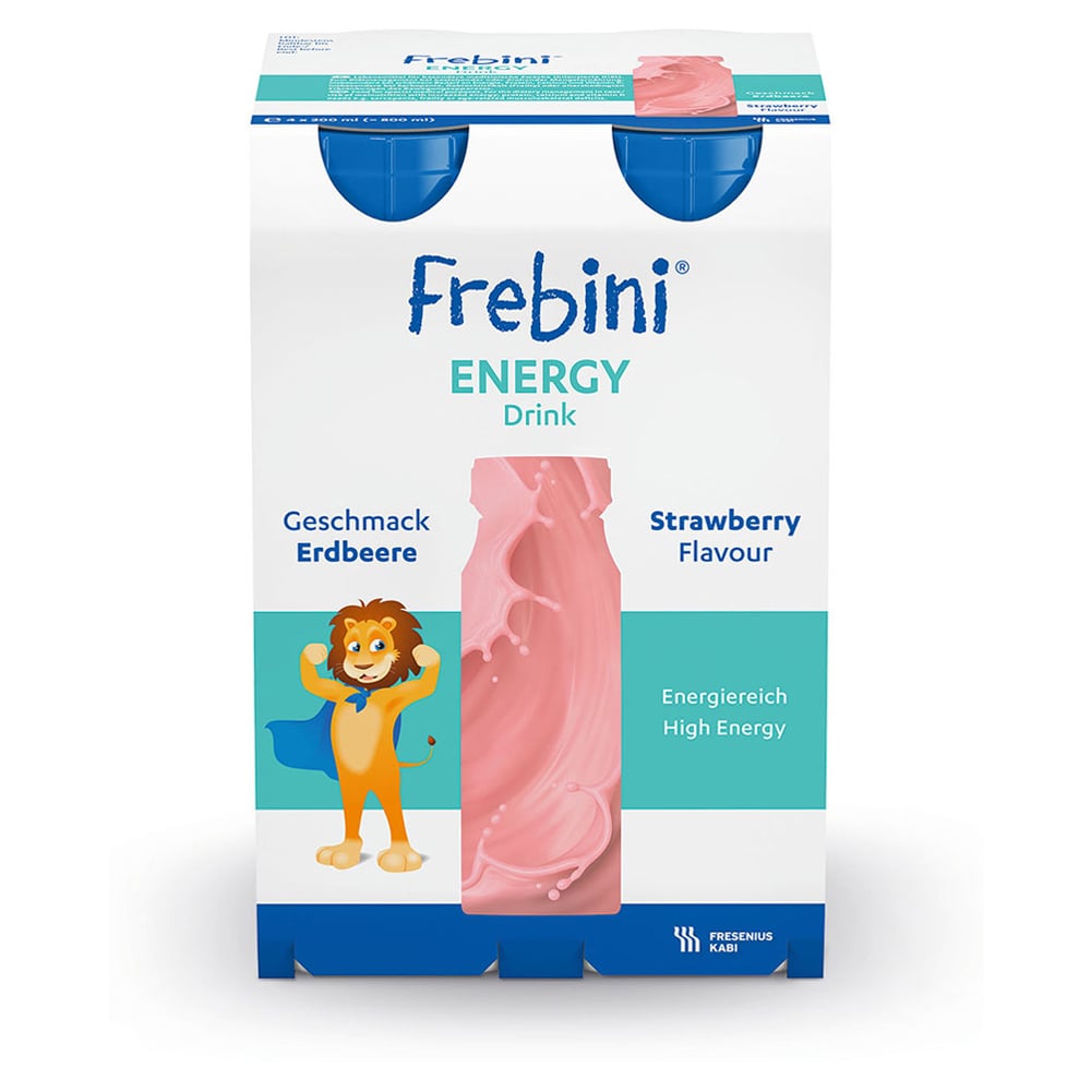 FREBINI Energy Drink Erdbeere Trinkflasche 4x200 Milliliter